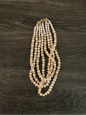 Park Lane Peach Multi-Strand Beaded Necklace with Gold-Tone Clasp